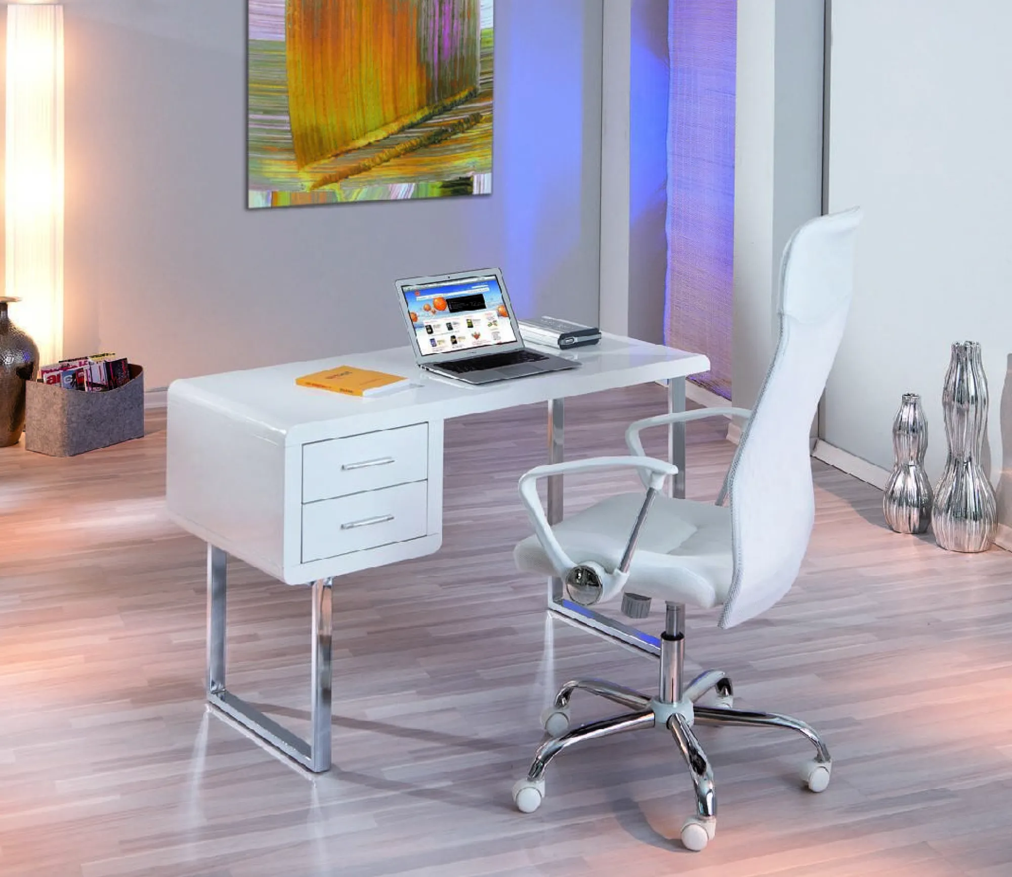 Scrivania Neustadt, Scrittoio multiuso, Tavolo per ufficio porta PC, Piano di lavoro, 120x55 h76 cm,<Dmora Best Sale