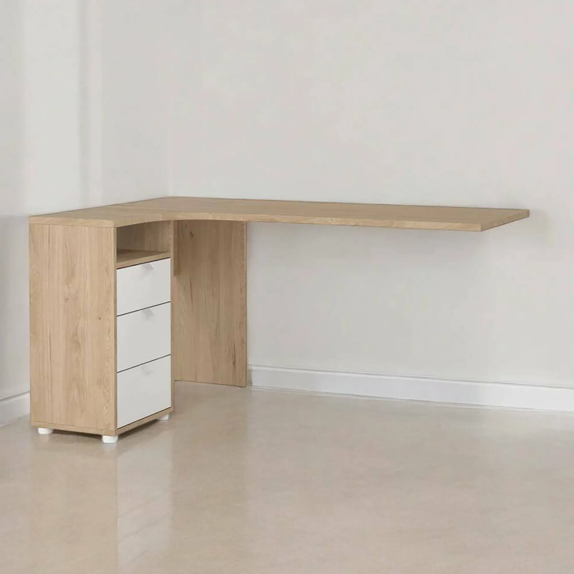 Scrivania Peipah, 100x150 h76 cm, Rovere e Bianco<Dmora Clearance