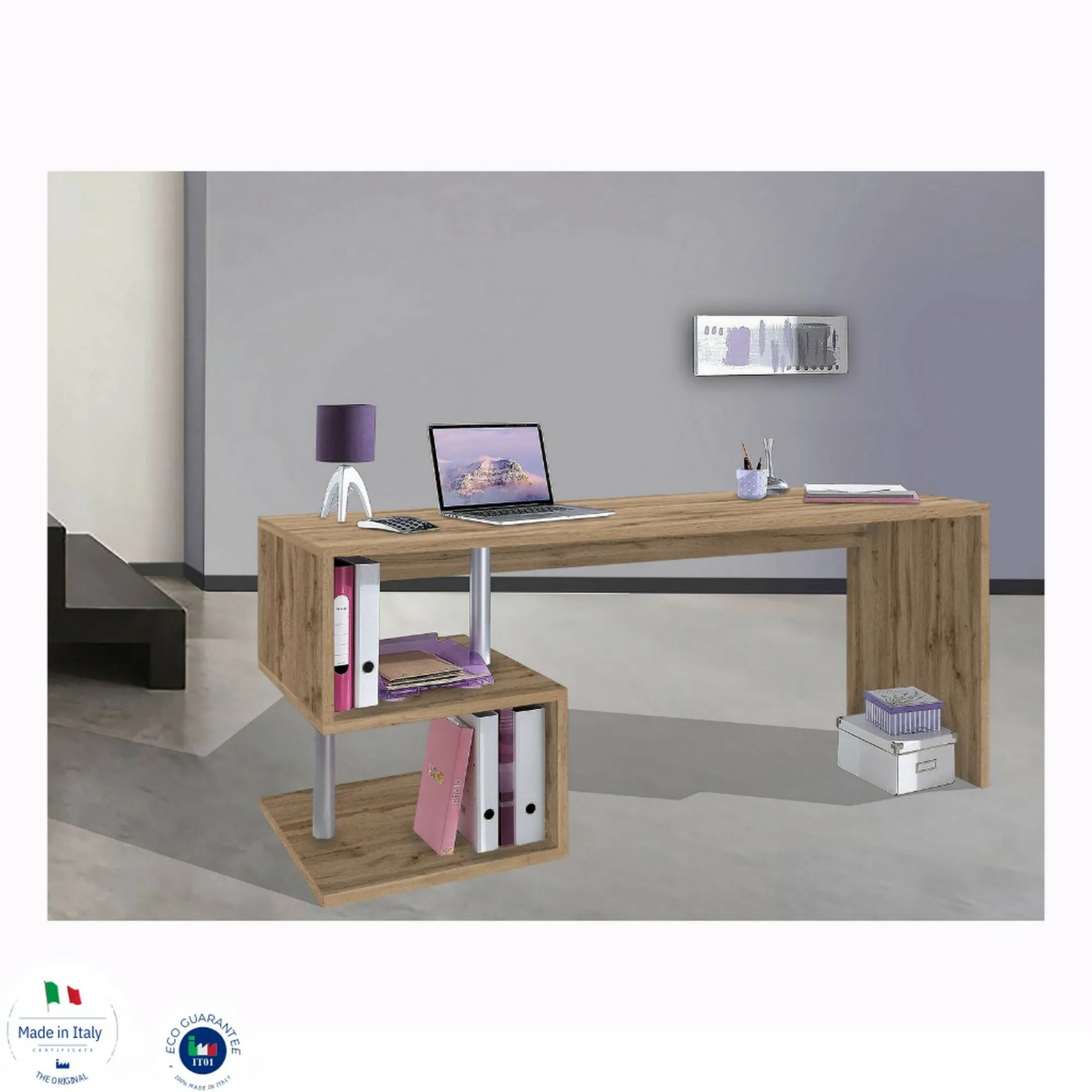 Scrivania Poseidone, cm 180x60h78,<Dmora Hot