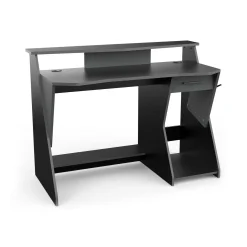 Scrivania Ripoli, 124x60 h90 cm, Grigio scuro e Nero<Dmora New
