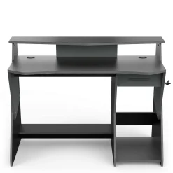 Scrivania Ripoli, 124x60 h90 cm, Grigio scuro e Nero<Dmora New