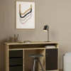 Scrivania Shanshan, 55x126 h76 cm, Quercia e Nero<Dmora Cheap
