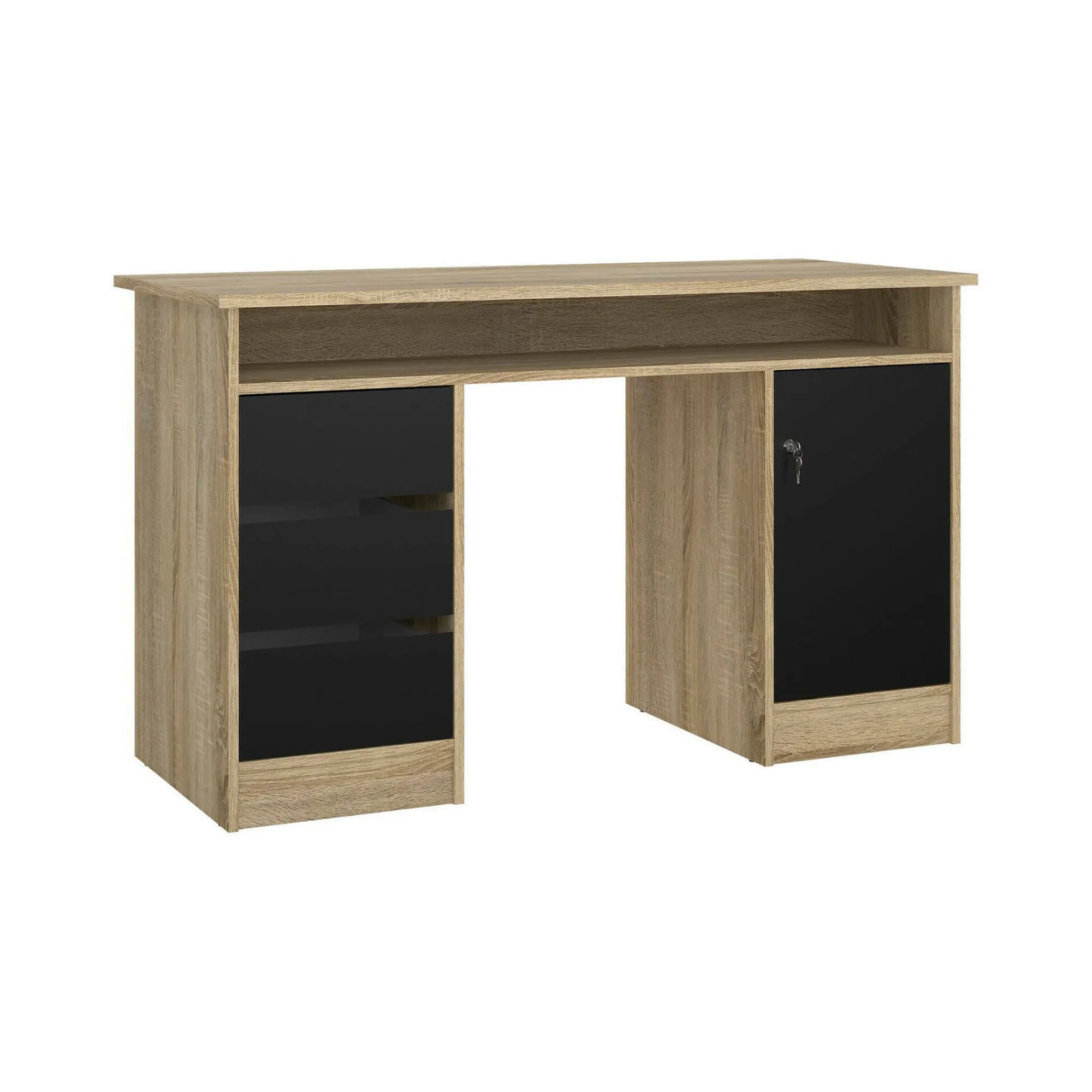Scrivania Shanshan, 55x126 h76 cm, Quercia e Nero<Dmora Cheap