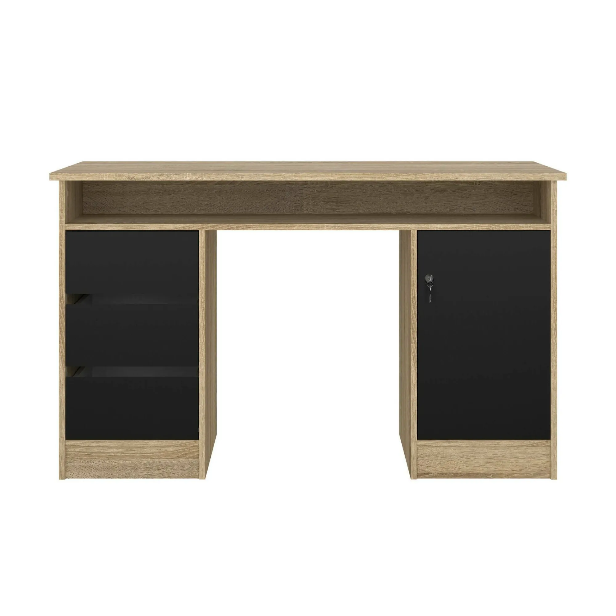 Scrivania Shanshan, 55x126 h76 cm, Quercia e Nero<Dmora Cheap