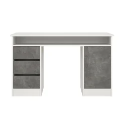 Scrivania Shanshan, 55x126 h76 cm, Bianco e Grigio<Dmora Best Sale