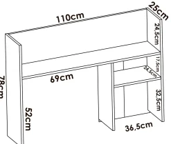 Scrivania Zefiro, 110x50 h152 cm,<Dmora Shop