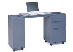 Scrivania/mobile allungabile con cassetti e contenitore in MDF laccato<Dmora Outlet