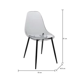 Sedia Amstrong, 53x46h81 cm, Fumé<Dmora Shop