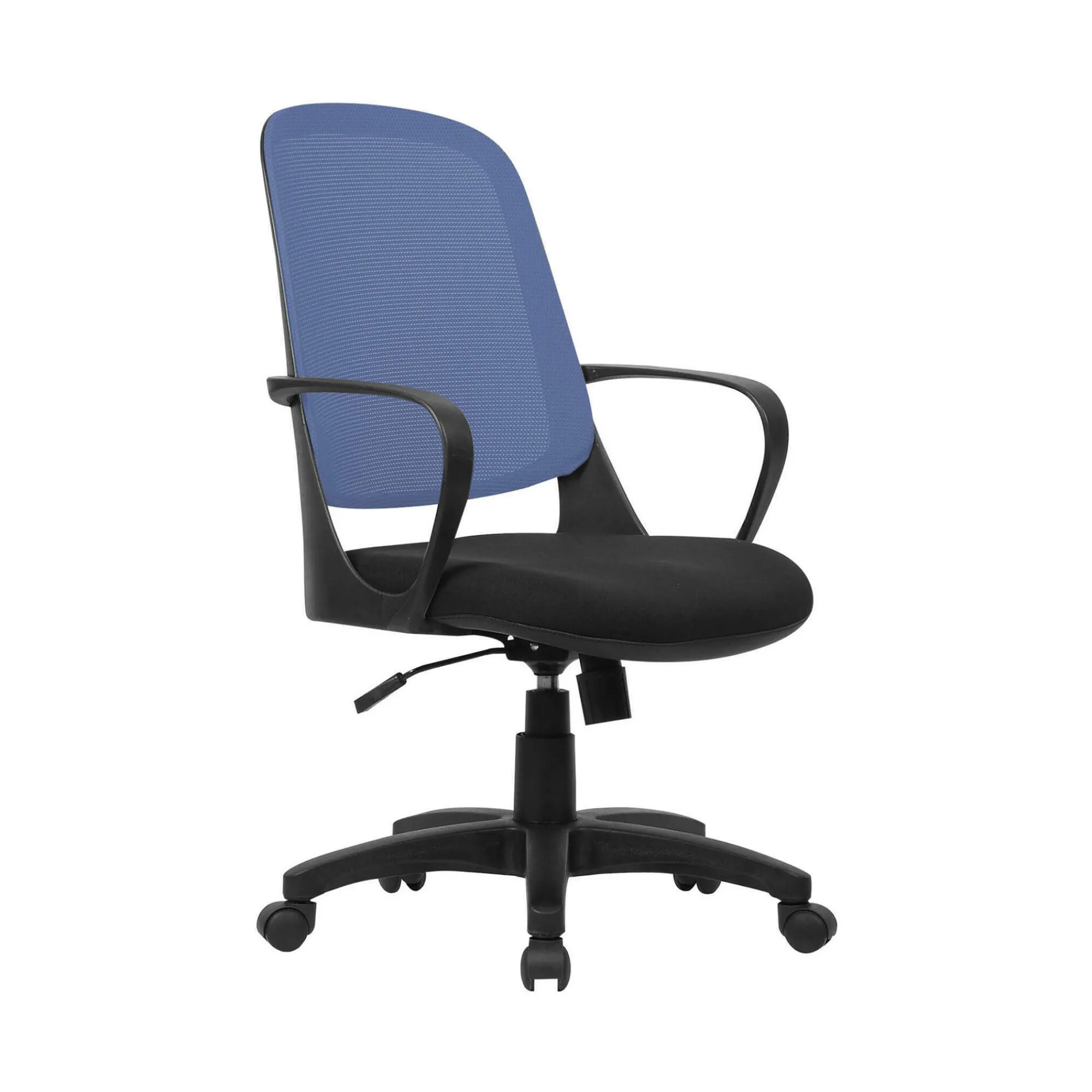 Sedia con ruote Arcola, 61x60h99/108 cm, Nero e Blu<Dmora Clearance