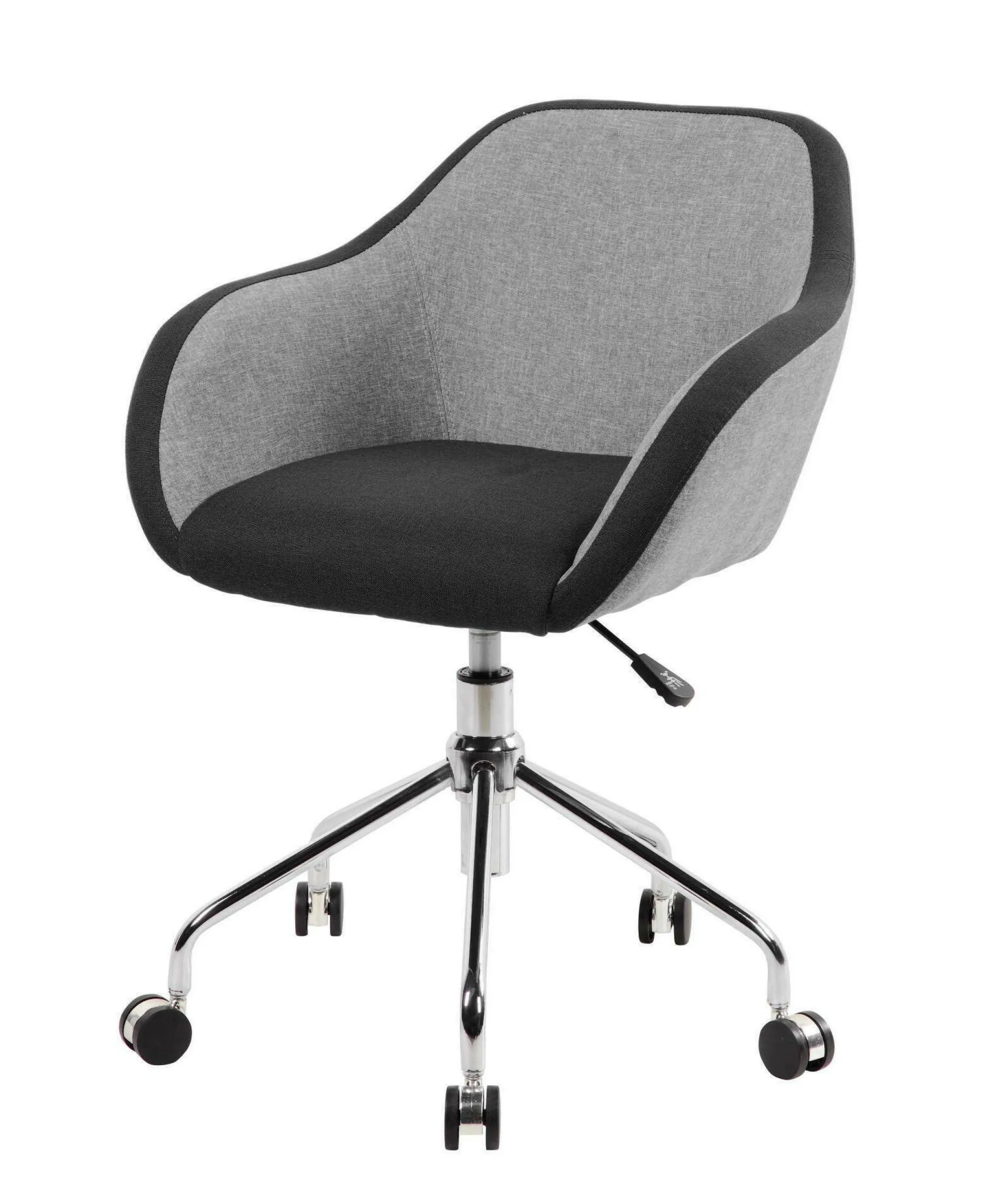Sedia con ruote Bardello, 56x58h77/84 cm, Grigio e Nero<Dmora Store