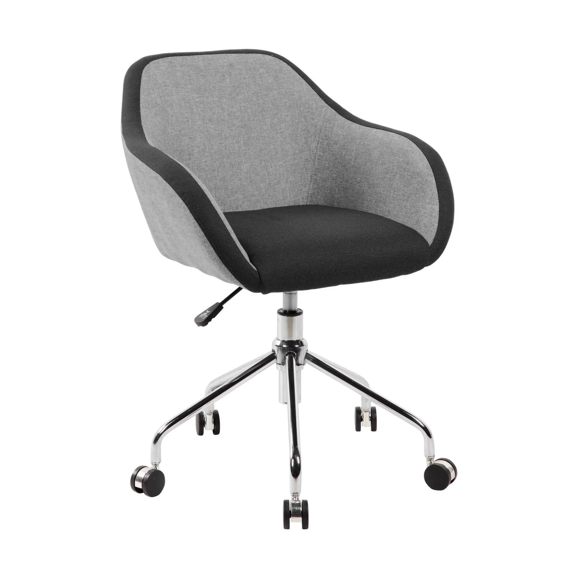 Sedia con ruote Bardello, 56x58h77/84 cm, Grigio e Nero<Dmora Store