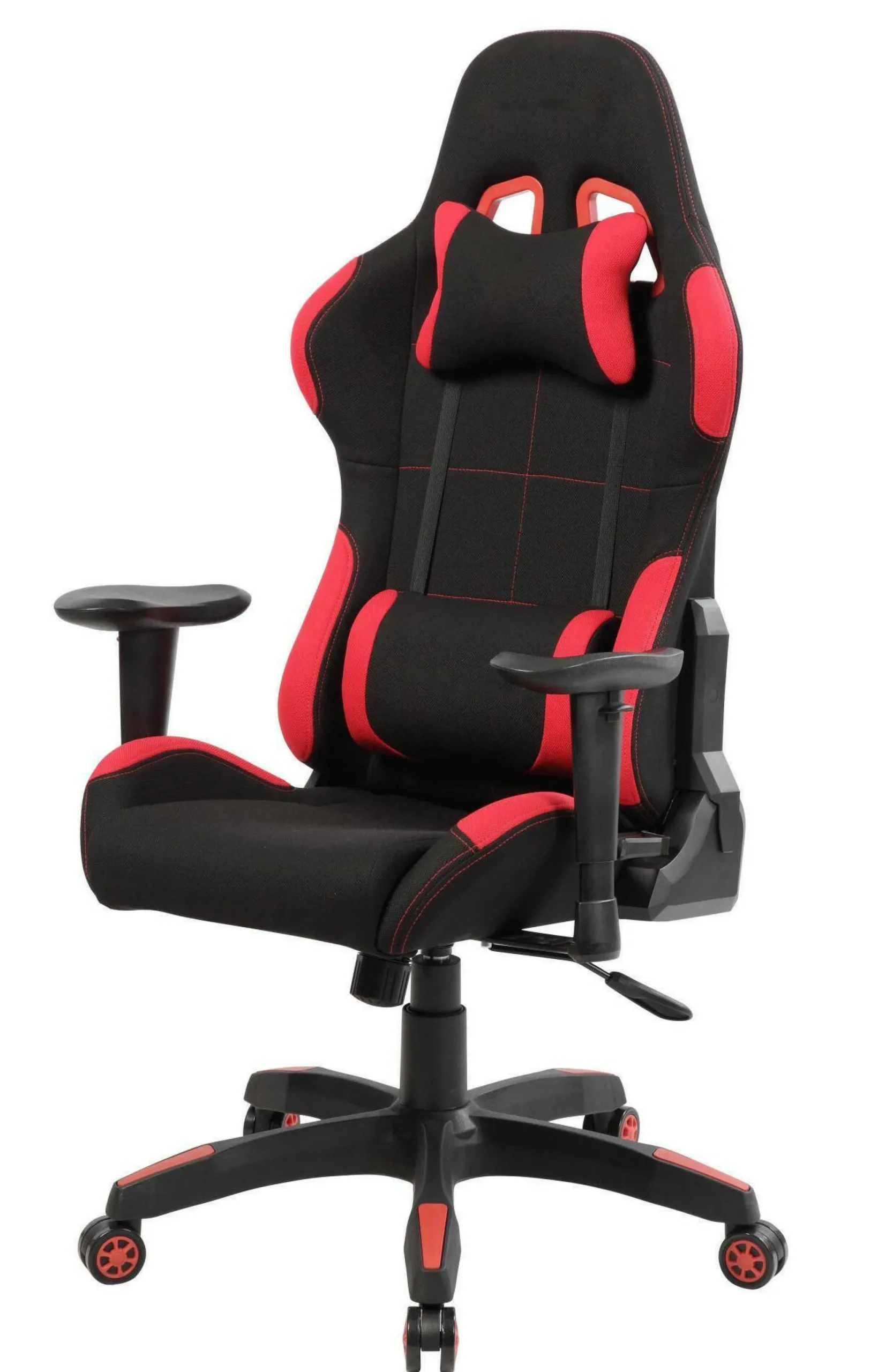 Sedia con ruote Daren, 57x72h124/134 cm, Nero e Rosso<Dmora Best Sale