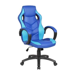 Sedia con ruote Darlanc, 66x61h104/114 cm, Blu e Azzurro<Dmora Cheap