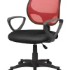 Sedia con ruote Ddjidj, 56x57h88/100 cm, Nero e Rosso<Dmora Online