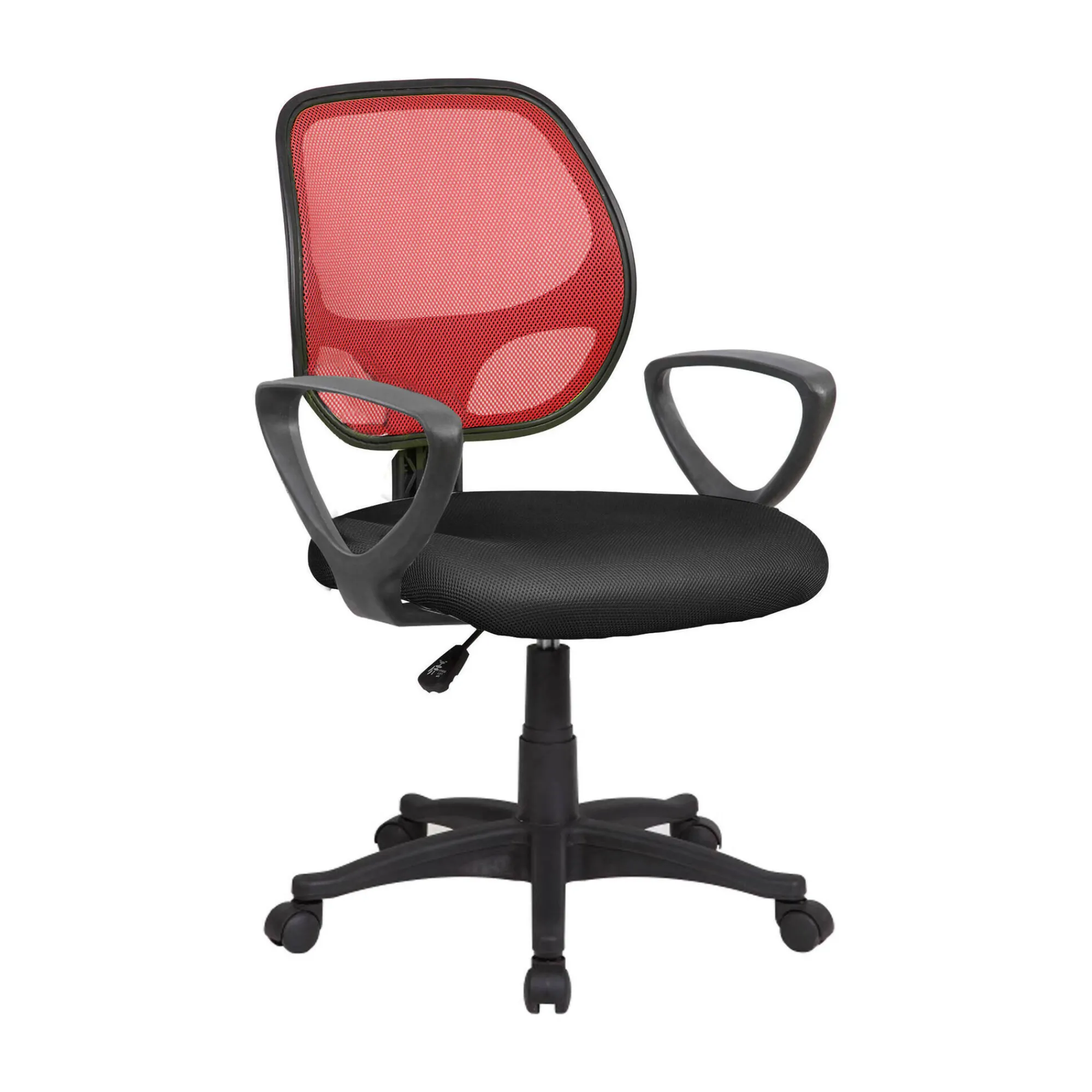 Sedia con ruote Ddjidj, 56x57h88/100 cm, Nero e Rosso<Dmora Online