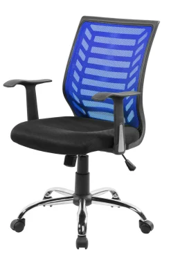 Sedia con ruote Dfann, 59x60h93/103 cm, Nero e Blu<Dmora Flash Sale