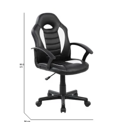 Sedia con ruote Dfaraon, 56x55h89/100 cm, Nero e Bianco<Dmora Fashion