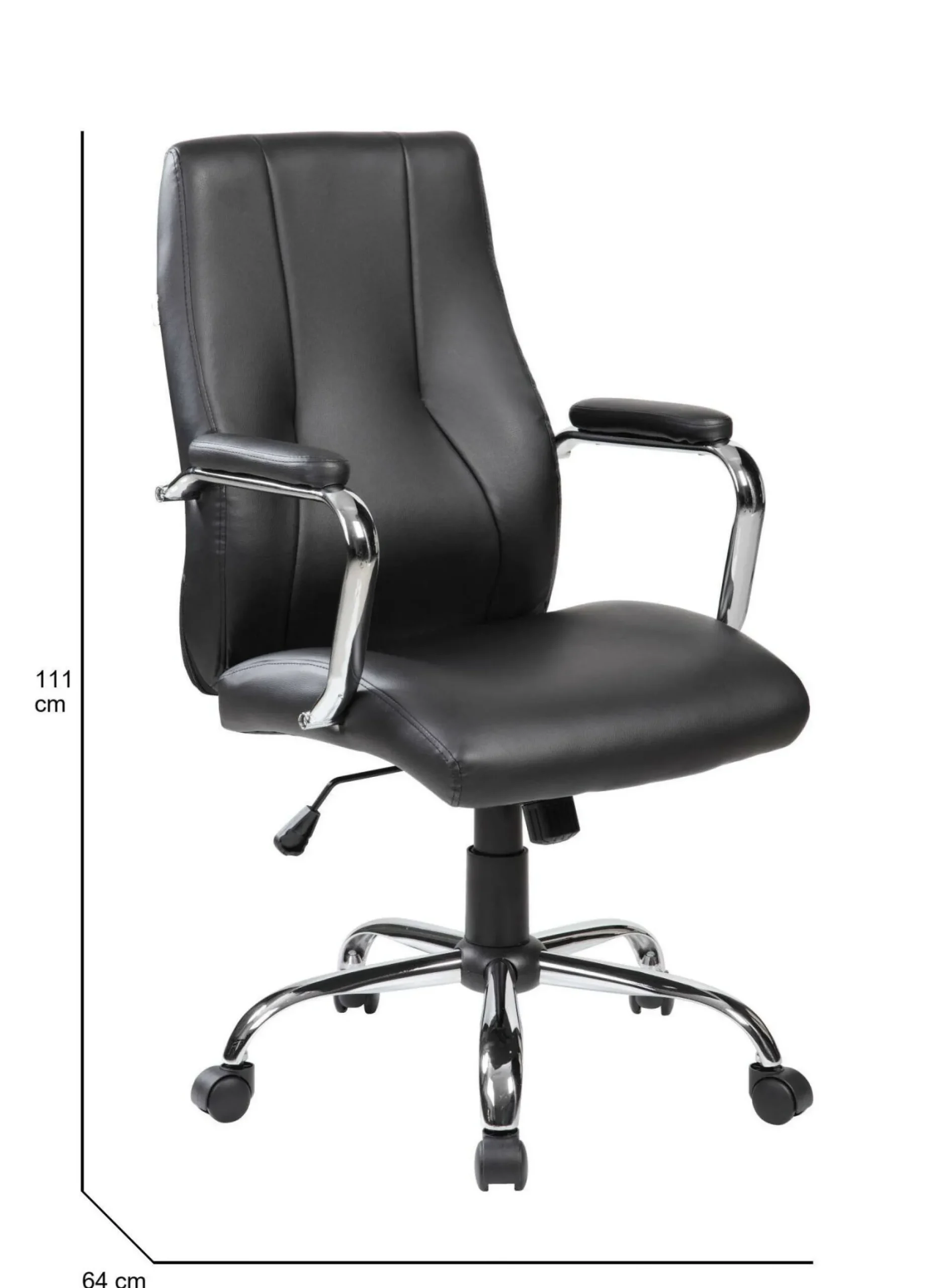 Sedia con ruote Dfarin, 64x58h101/111 cm,<Dmora Discount
