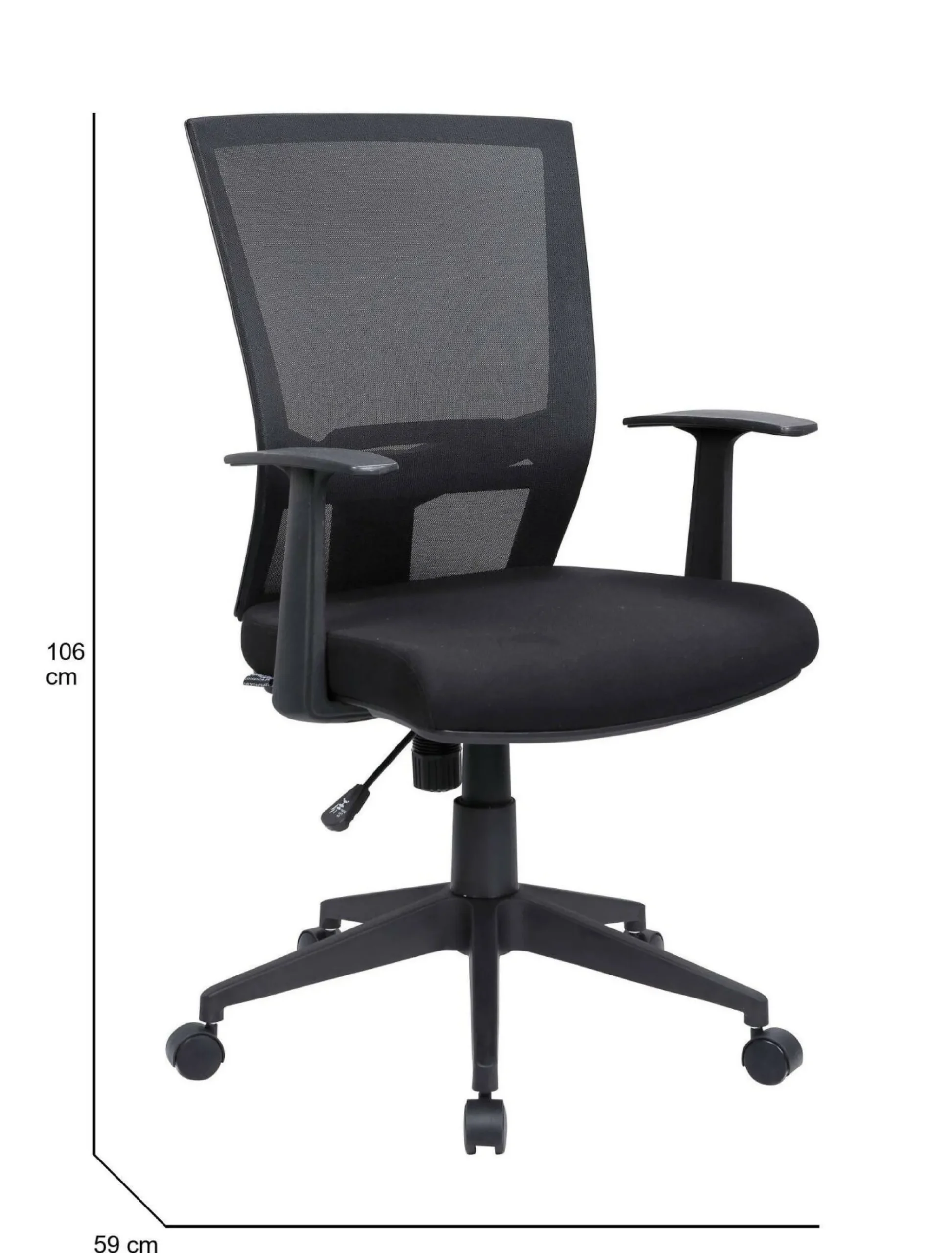 Sedia con ruote Eulalia, 59x64h96/106 cm,<Dmora New