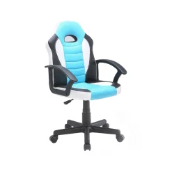Sedia con ruote Miranda, 56x55h89/100 cm, Azzurro e Bianco<Dmora Cheap