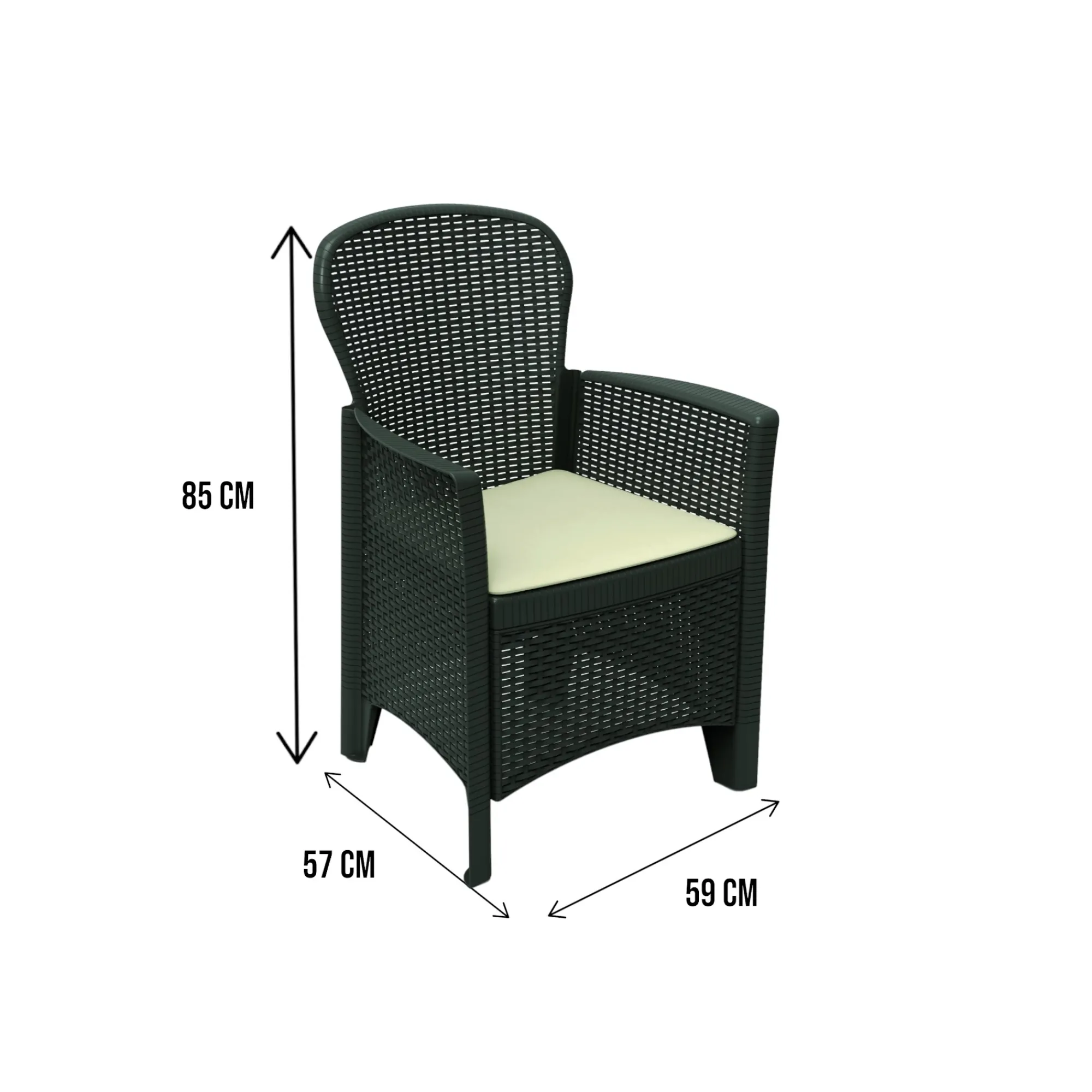 Sedia da esterno Amilton, 60x58h89 cm,<Dmora Store