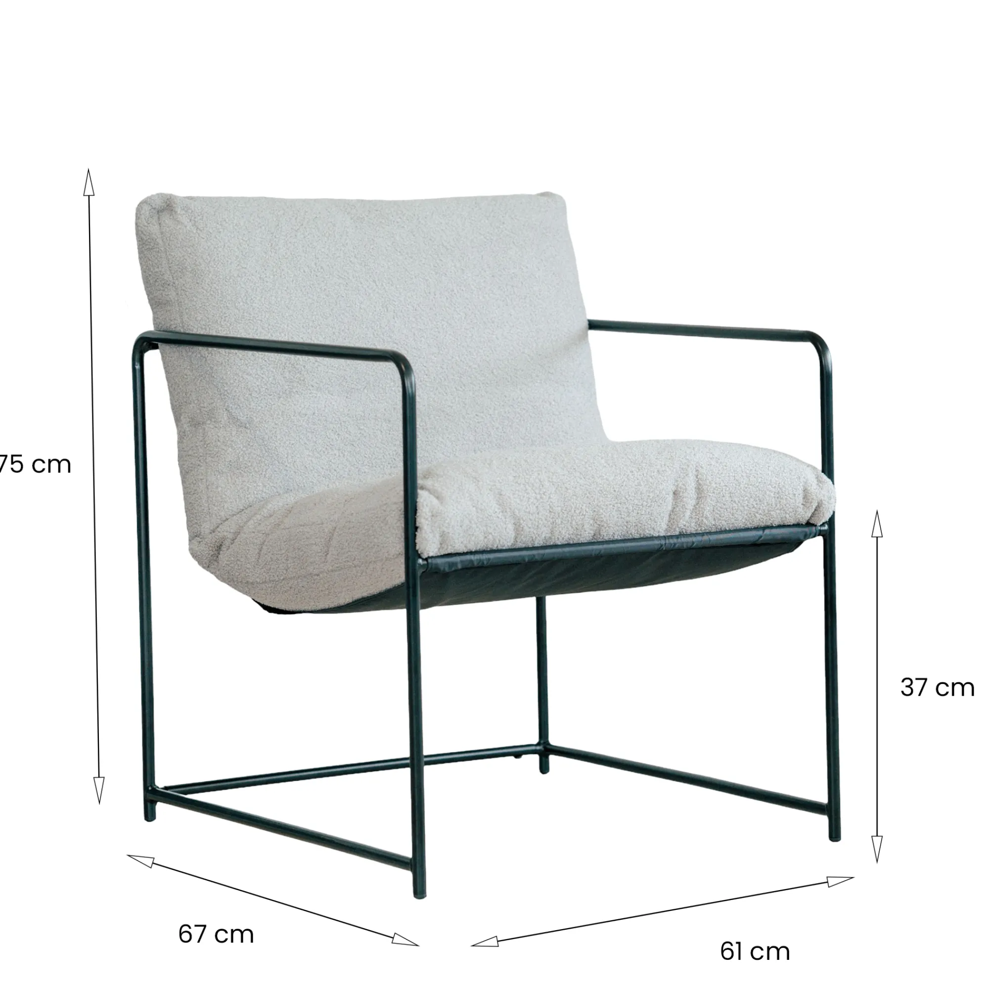 Set di 2 poltrone Appare, 61x67h75 cm,<Dmora Fashion