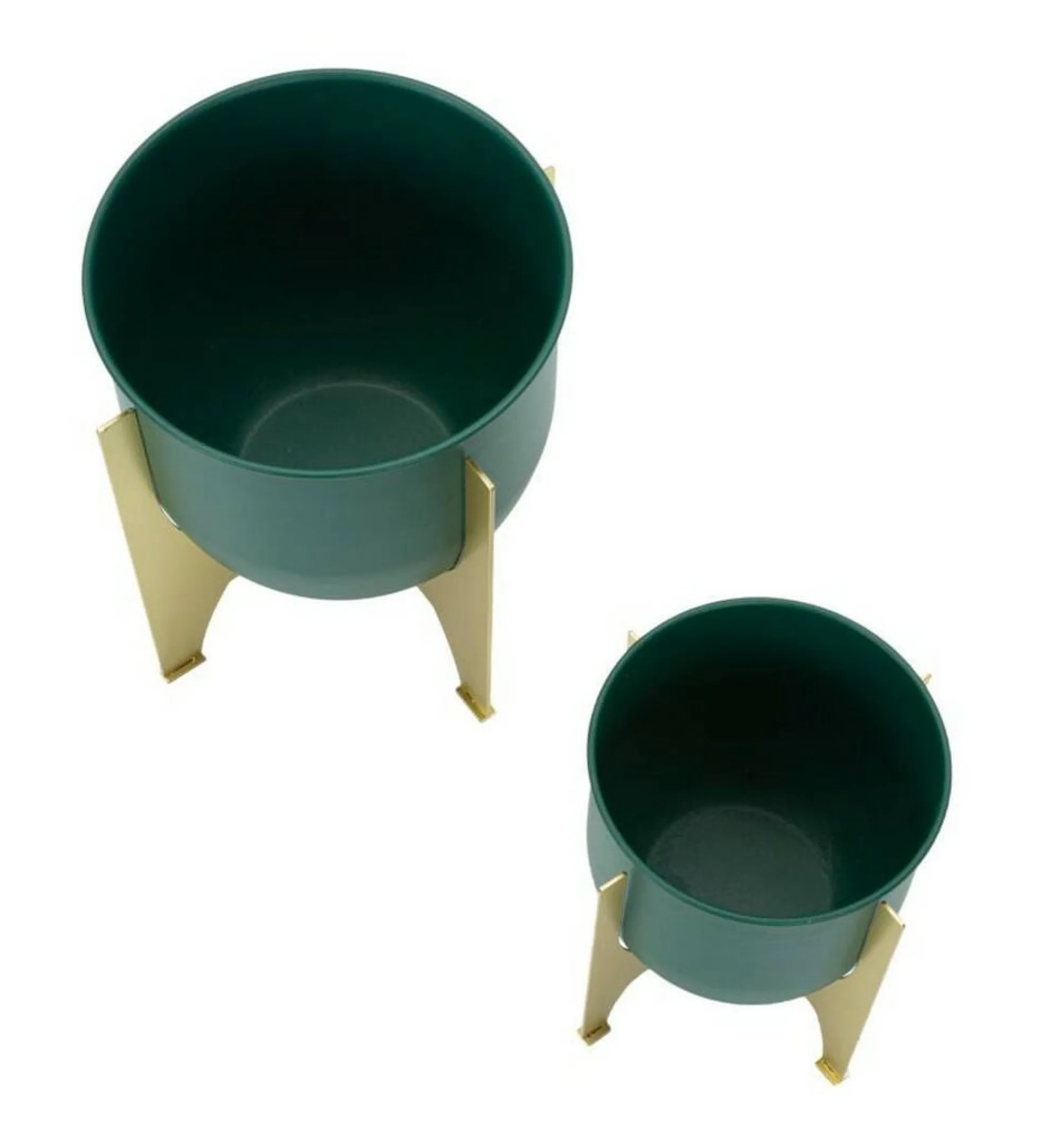 Set di 2 portavasi Barbena, 25x25 h26 cm, Verde e Oro<Dmora Best Sale