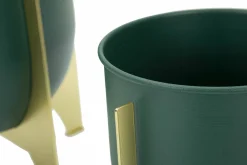 Set di 2 portavasi Barbena, 25x25 h26 cm, Verde e Oro<Dmora Best Sale