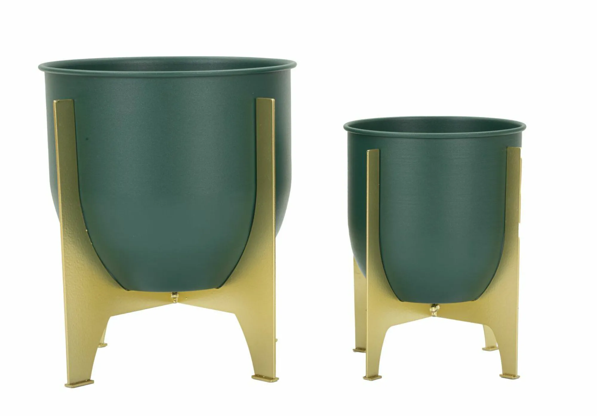 Set di 2 portavasi Barbena, 25x25 h26 cm, Verde e Oro<Dmora Best Sale