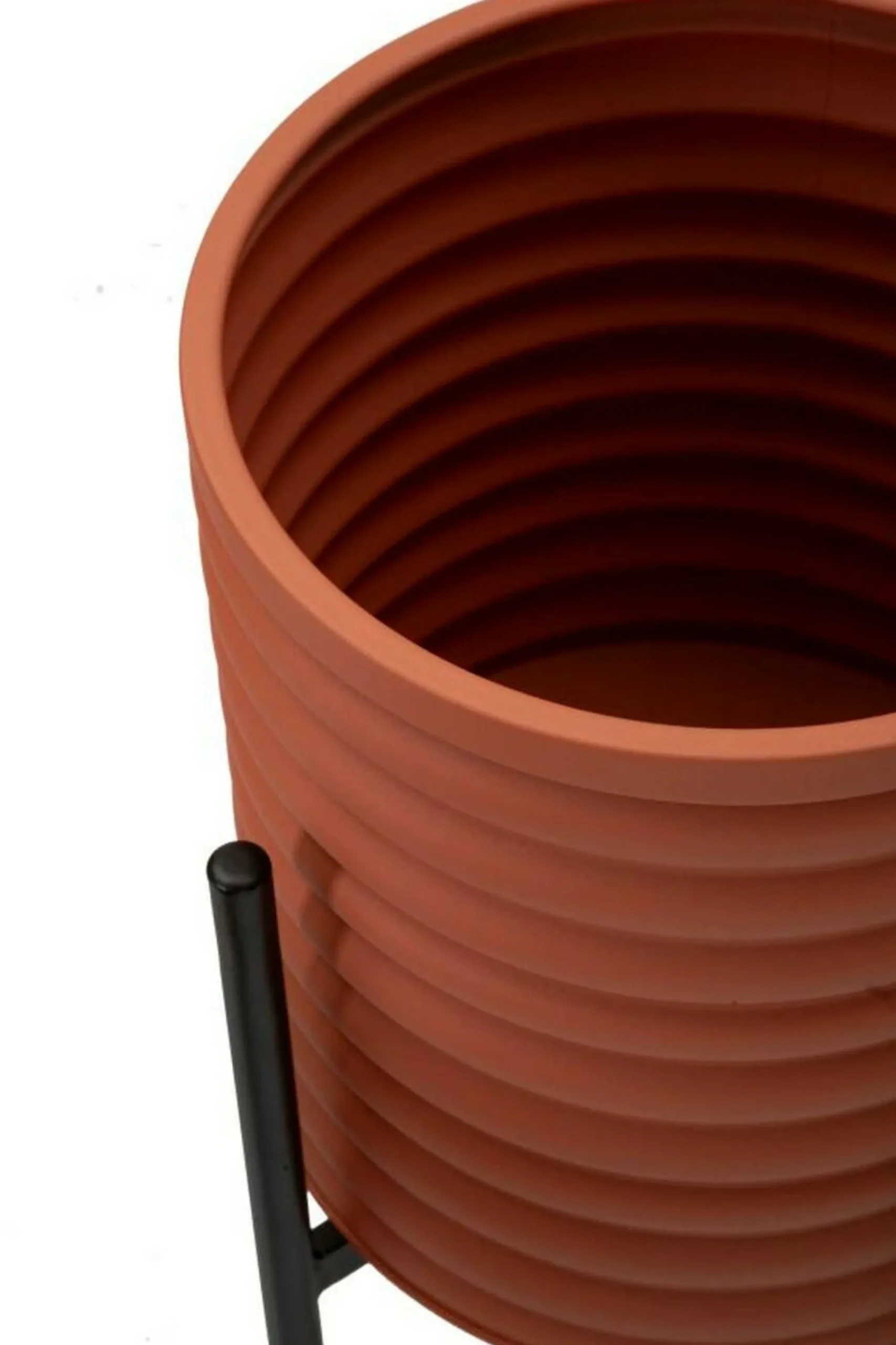 Set di 3 portavasi Cisterna, 36x36 h57 cm, Terracotta e Nero<Dmora Store