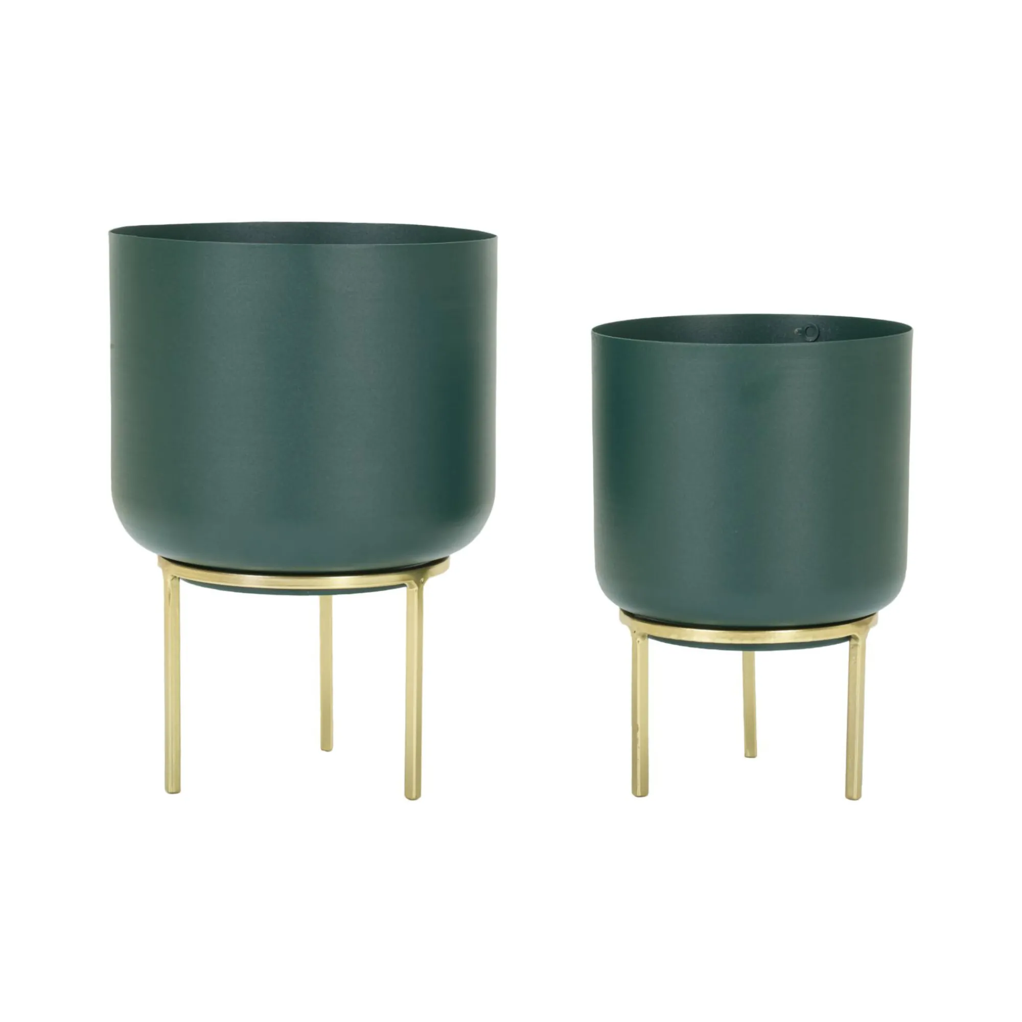 Set di 2 portavasi Subequo, 20x20 h29 cm, Verde e Oro<Dmora Fashion