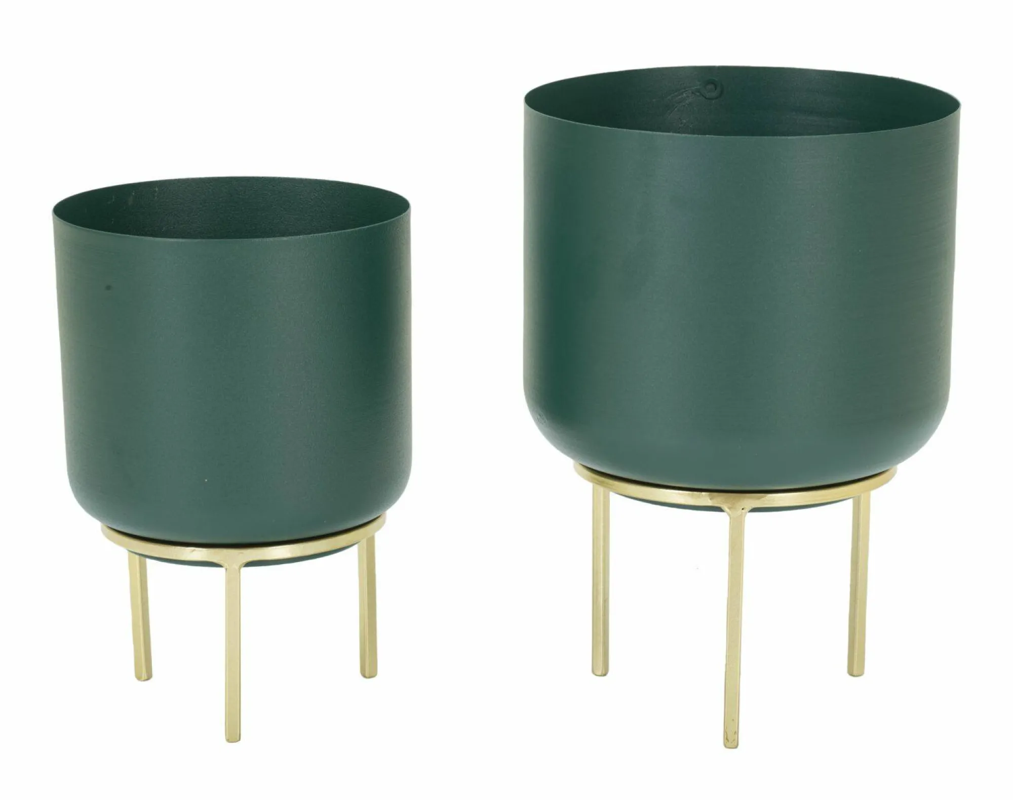 Set di 2 portavasi Subequo, 20x20 h29 cm, Verde e Oro<Dmora Fashion
