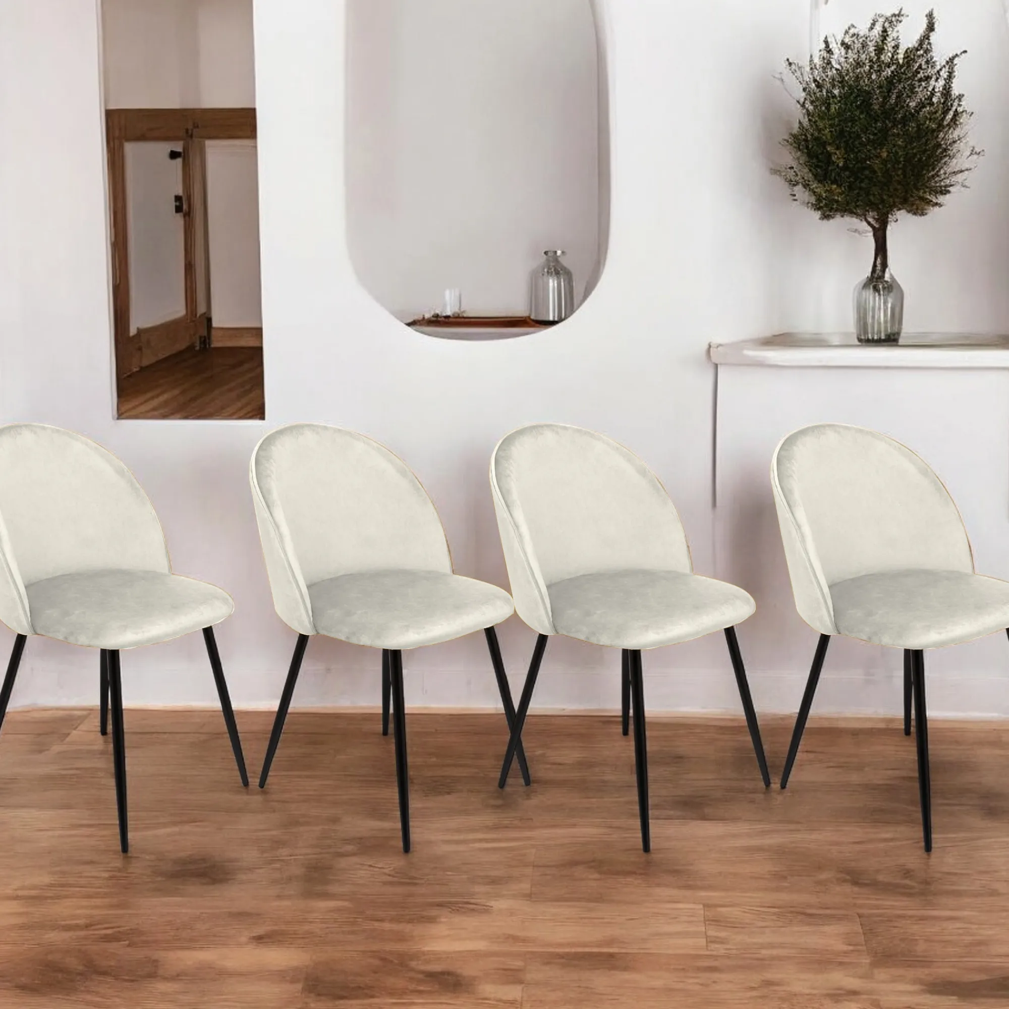 Set di 4 sedie Achito, 51x54h82 cm,<Dmora Best