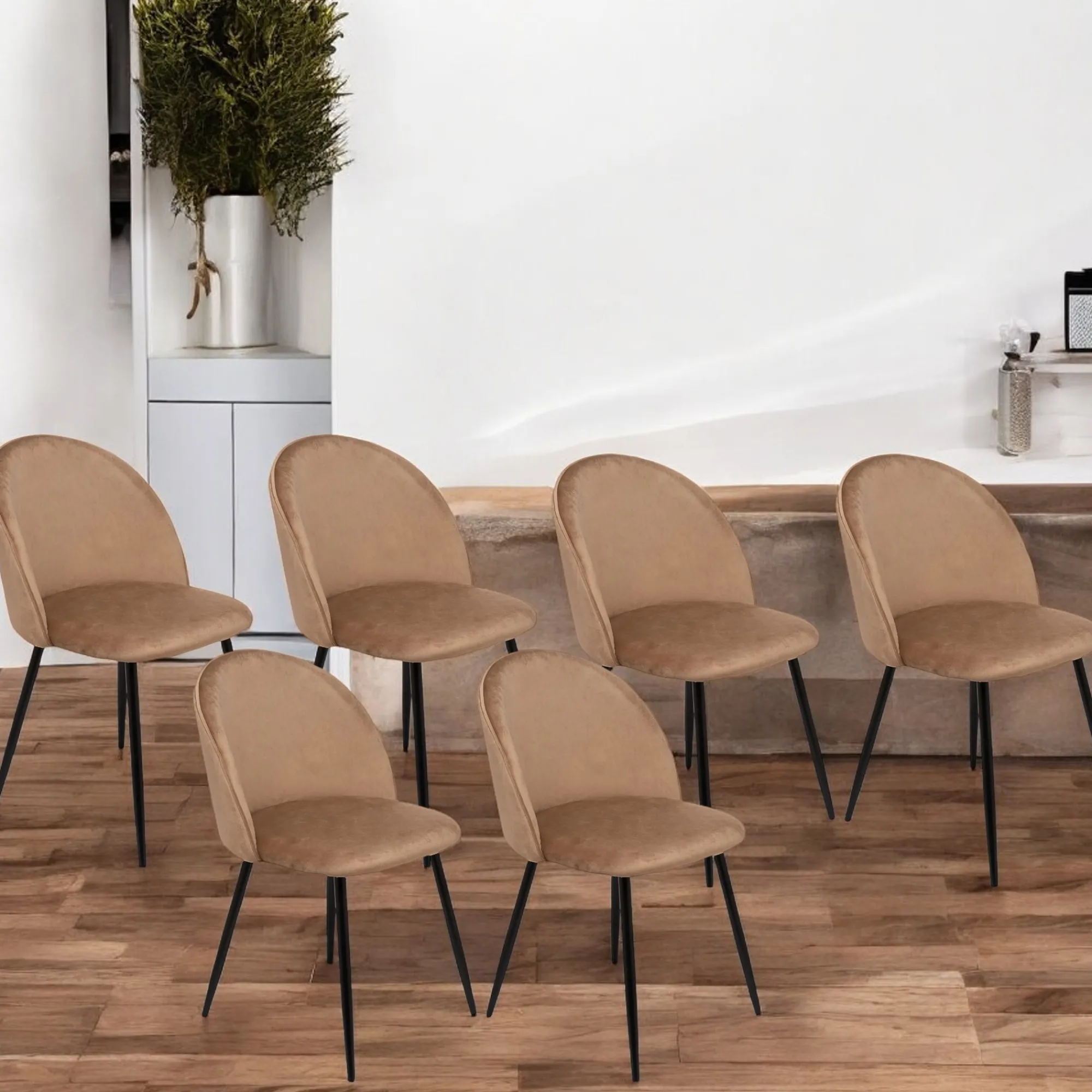 Set di 6 sedie Achito, 51x54h82 cm,<Dmora Sale