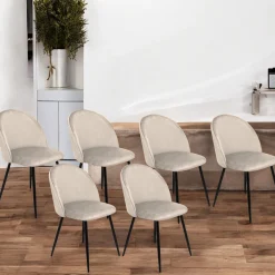 Set di 6 sedie Achito, 51x54h82 cm,<Dmora Shop