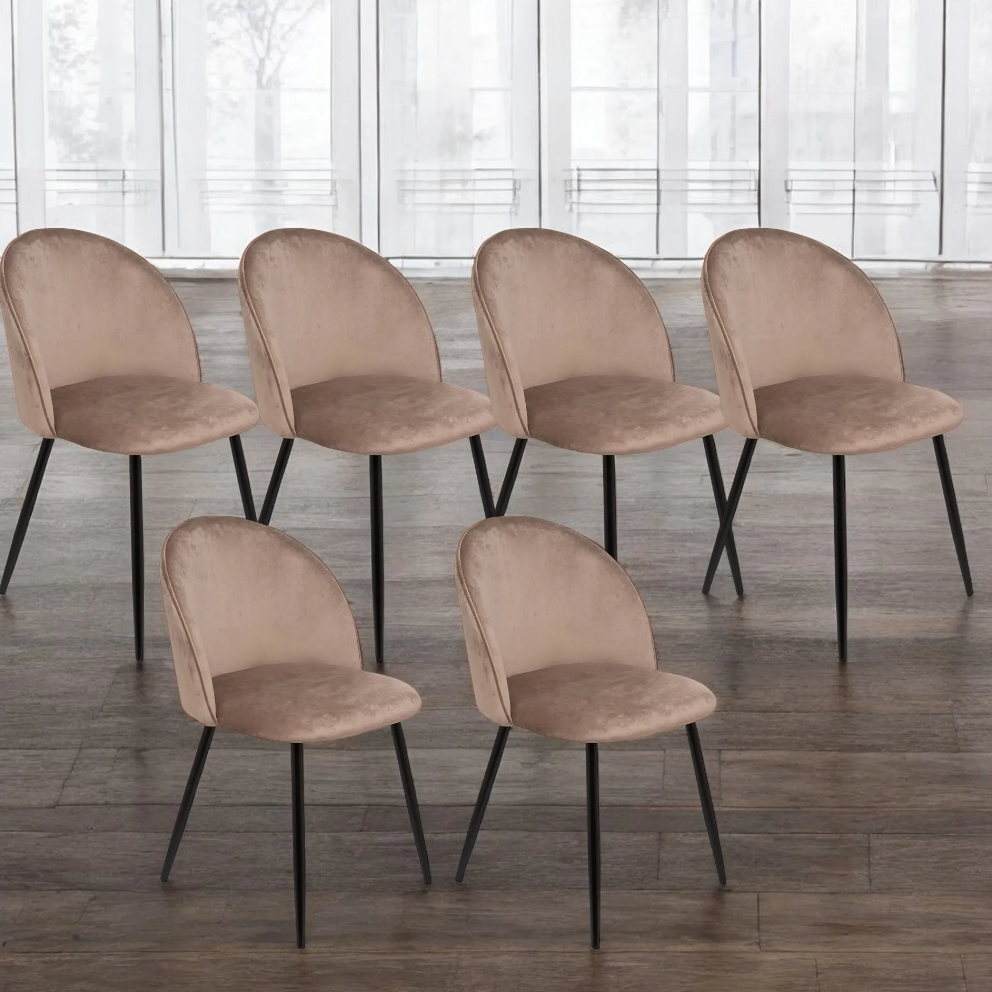 Set di 6 sedie Achito, 51x54h82 cm,<Dmora Sale