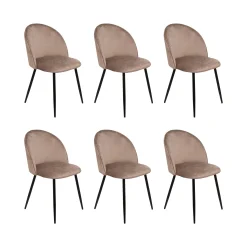 Set di 6 sedie Achito, 51x54h82 cm,<Dmora Sale