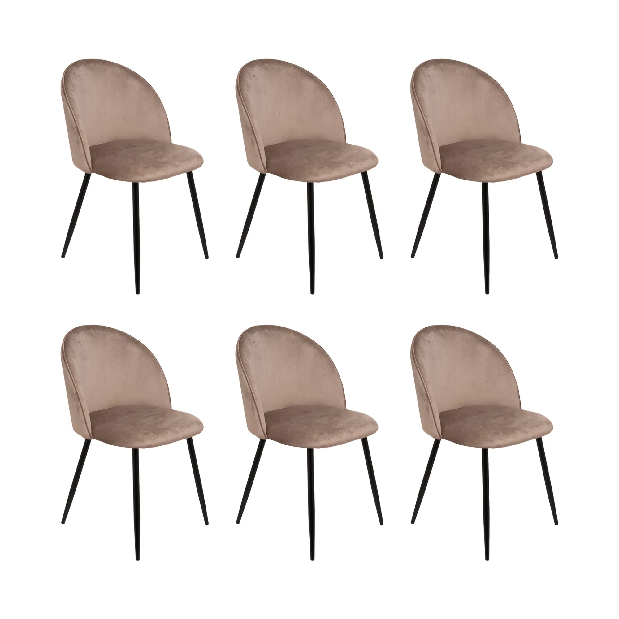 Set di 6 sedie Achito, 51x54h82 cm,<Dmora Sale