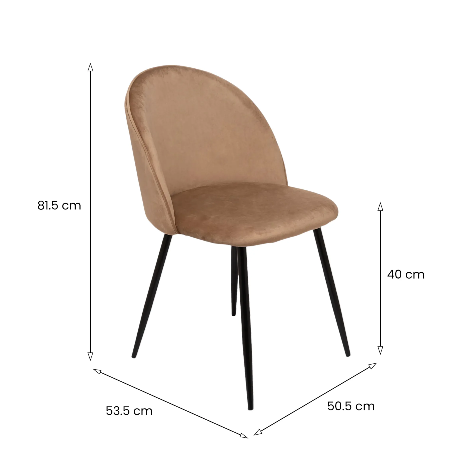 Set di 6 sedie Achito, 51x54h82 cm,<Dmora Sale