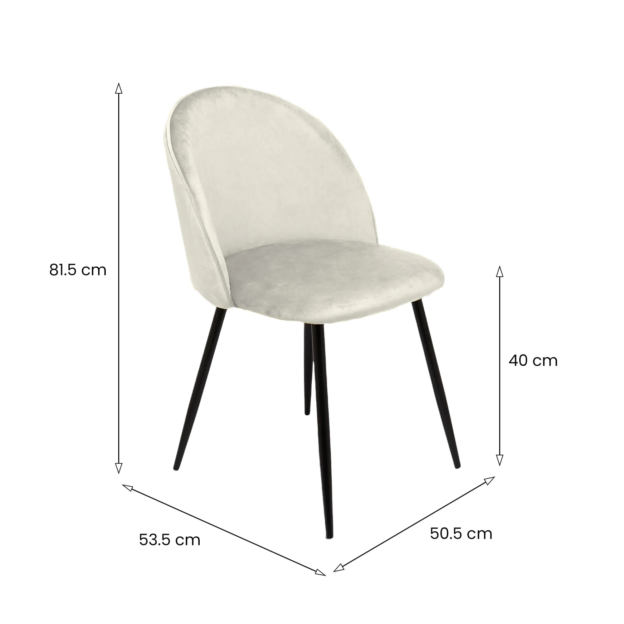 Set di 6 sedie Achito, 51x54h82 cm,<Dmora Flash Sale