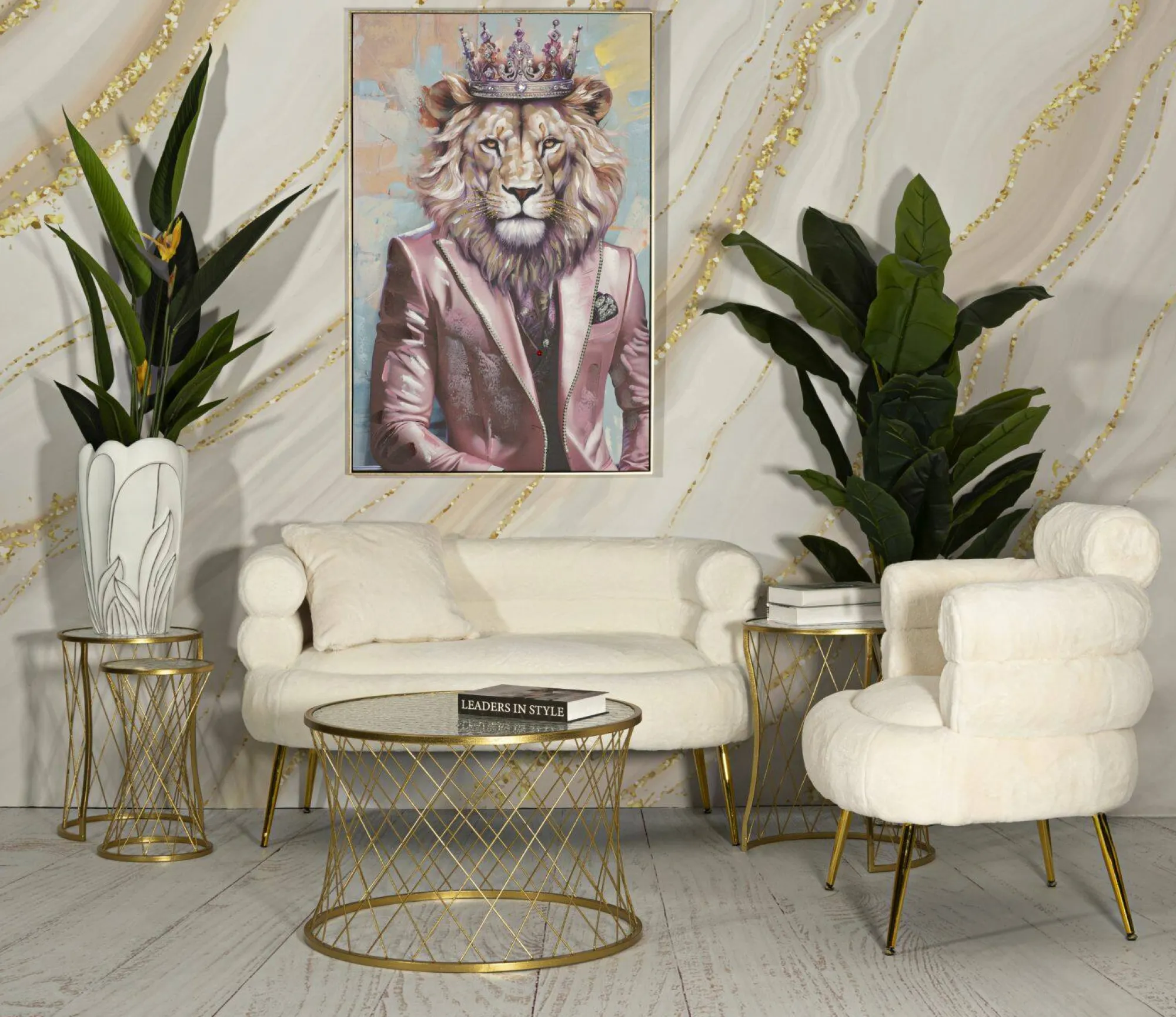 Set di 4 tavolini da salotto Cabiaglio, 70x70 h55 cm,<Dmora Best