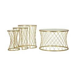 Set di 4 tavolini da salotto Cabiaglio, 70x70 h55 cm,<Dmora Best