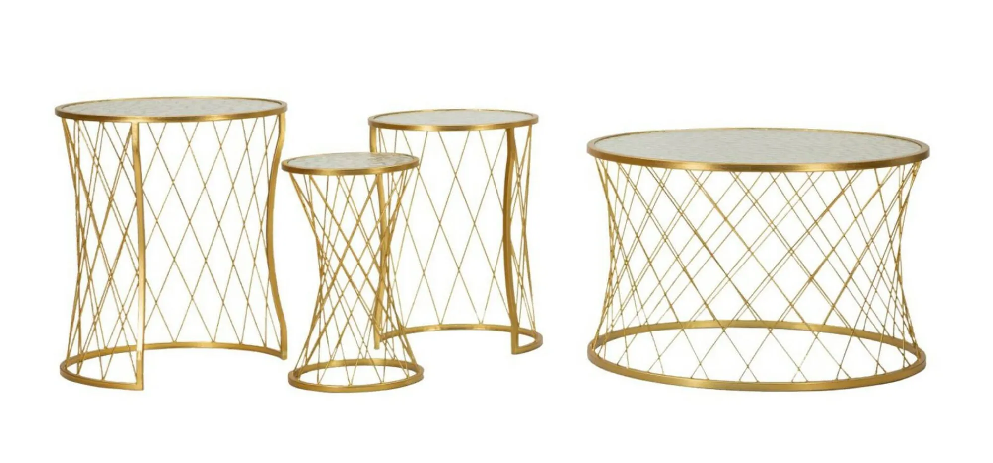 Set di 4 tavolini da salotto Cabiaglio, 70x70 h55 cm,<Dmora Best