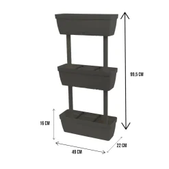 Set di 3 vasi Aldunga, 49x22h16 cm,<Dmora Hot
