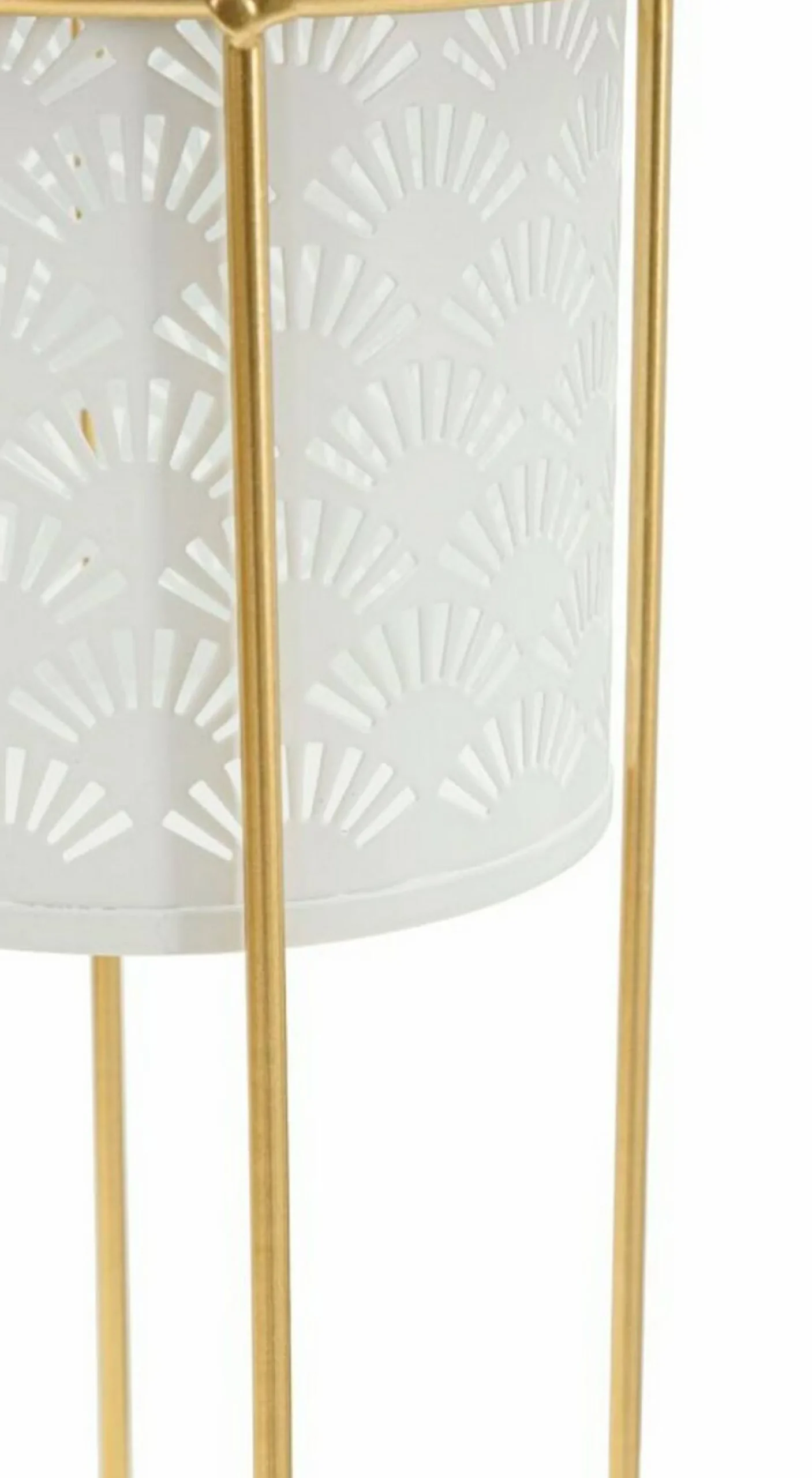 Set di 2 vasi Dore, 17x17 h46 cm, Bianco e Oro<Dmora New
