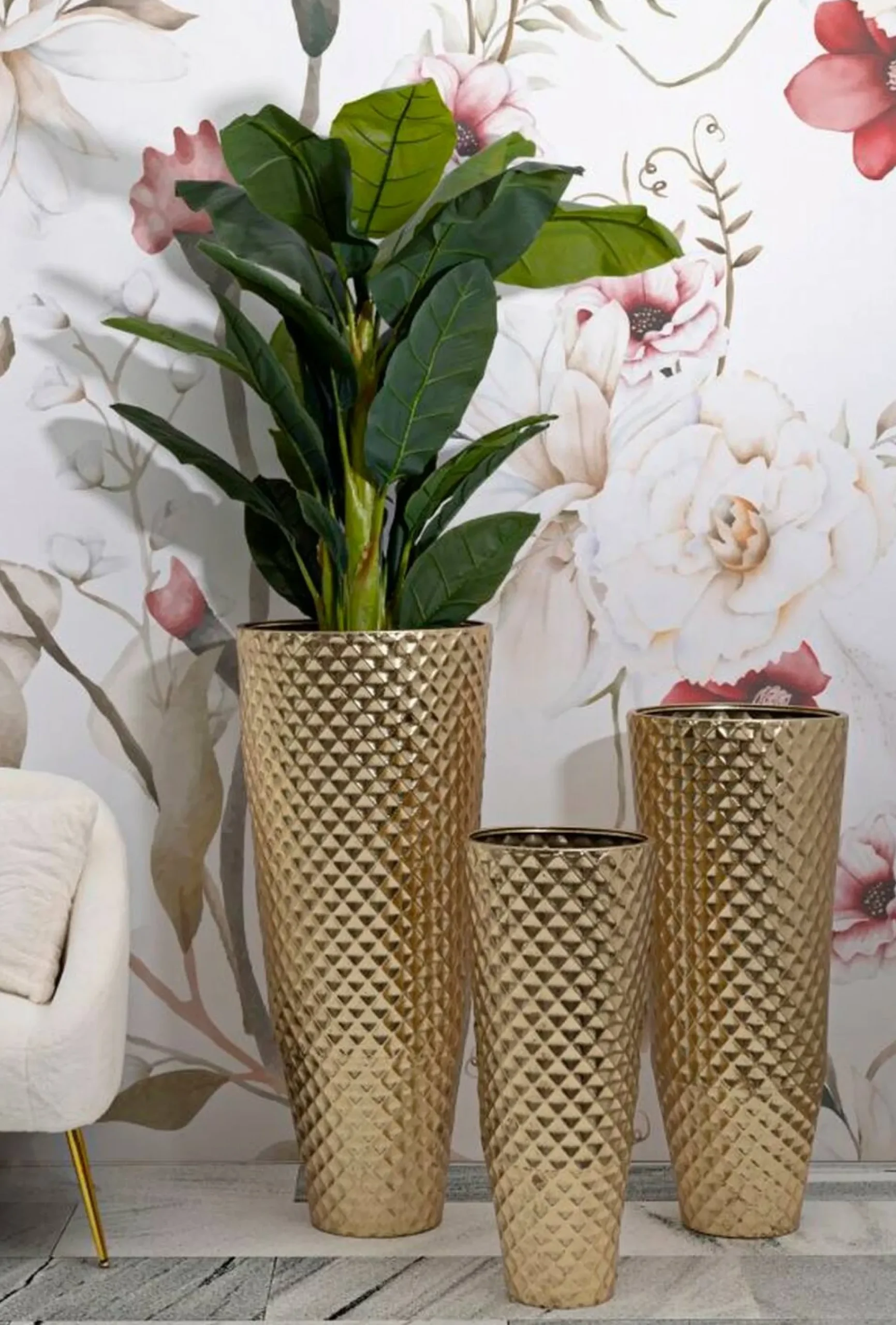 Set di 3 vasi Manara, 48x48 h110 cm,<Dmora Store