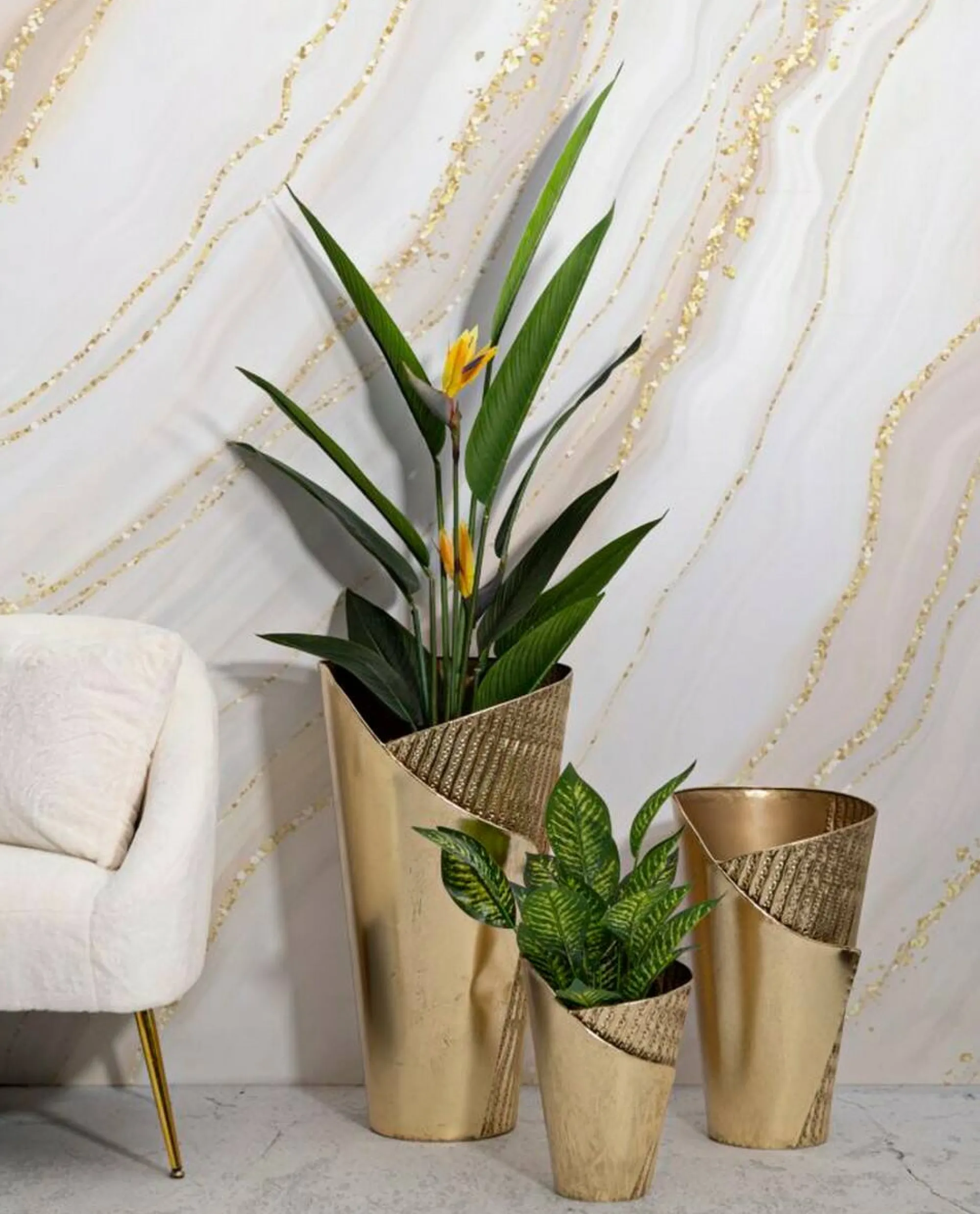 Set di 3 vasi Morrone, 39x42 h75 cm,<Dmora Flash Sale