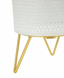 Set di 2 vasi Vif, 16x16 h20 cm, Bianco e Oro<Dmora Sale