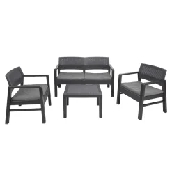 Set salotto da esterno Agnelo, 100% Made in Italy,<Dmora Cheap