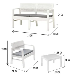Set salotto da esterno Agnelo, 100% Made in Italy,<Dmora Cheap